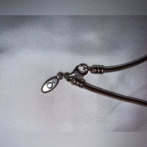 Pandora Sterling Silver Snake Chain Bracelet with 3 Silver Charms EUC - Picture 7 of 12